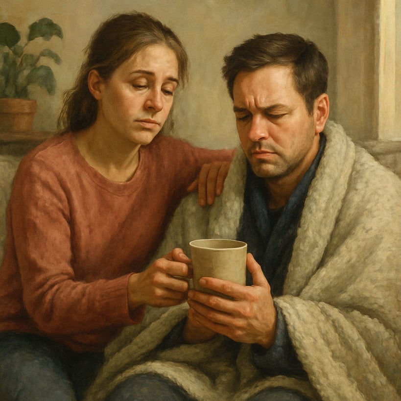 early stage codependency woman wife caretaker of male husband